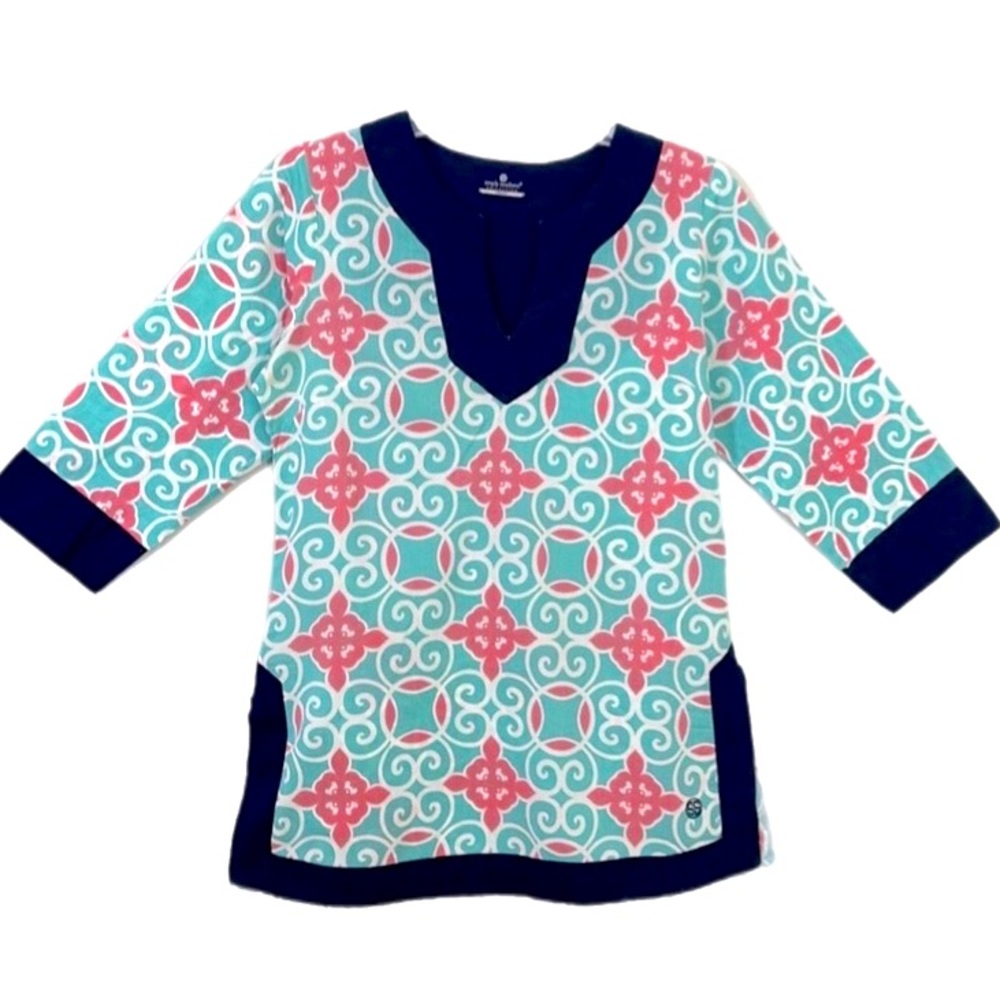 🏷 Simply Southern floral tunic Lightweight cotton. Teal,pink and navy blue
